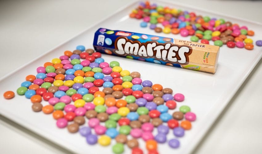 Smarties mit Papierverpackung